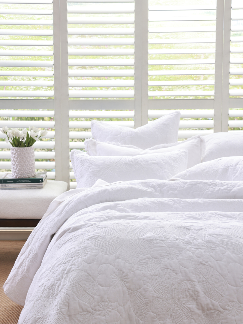 MM Linen Catalina White Bedspread Set  Embroidered Cotton image 7